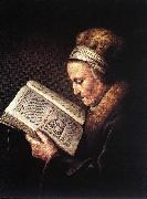 DOU, Gerrit Old Woman Reading a Bible dfg oil painting artist